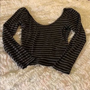 Striped long sleeve top